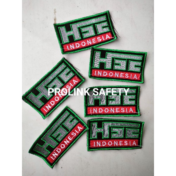 LOGO BORDIR HSE INDONESIA 4 x 8 cm dada