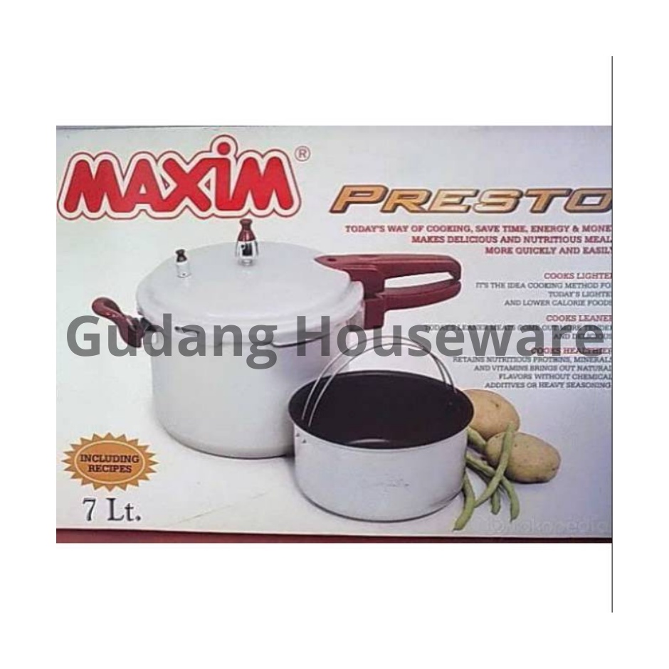 Panci Presto Maxim 7 Liter | Garansi Resmi | 100% Original Pabrik | Ekonomis | Free Ongkir | Penggor
