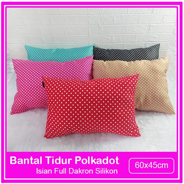 Bantal Tidur Polkadot Size 60x45cm Polymicro