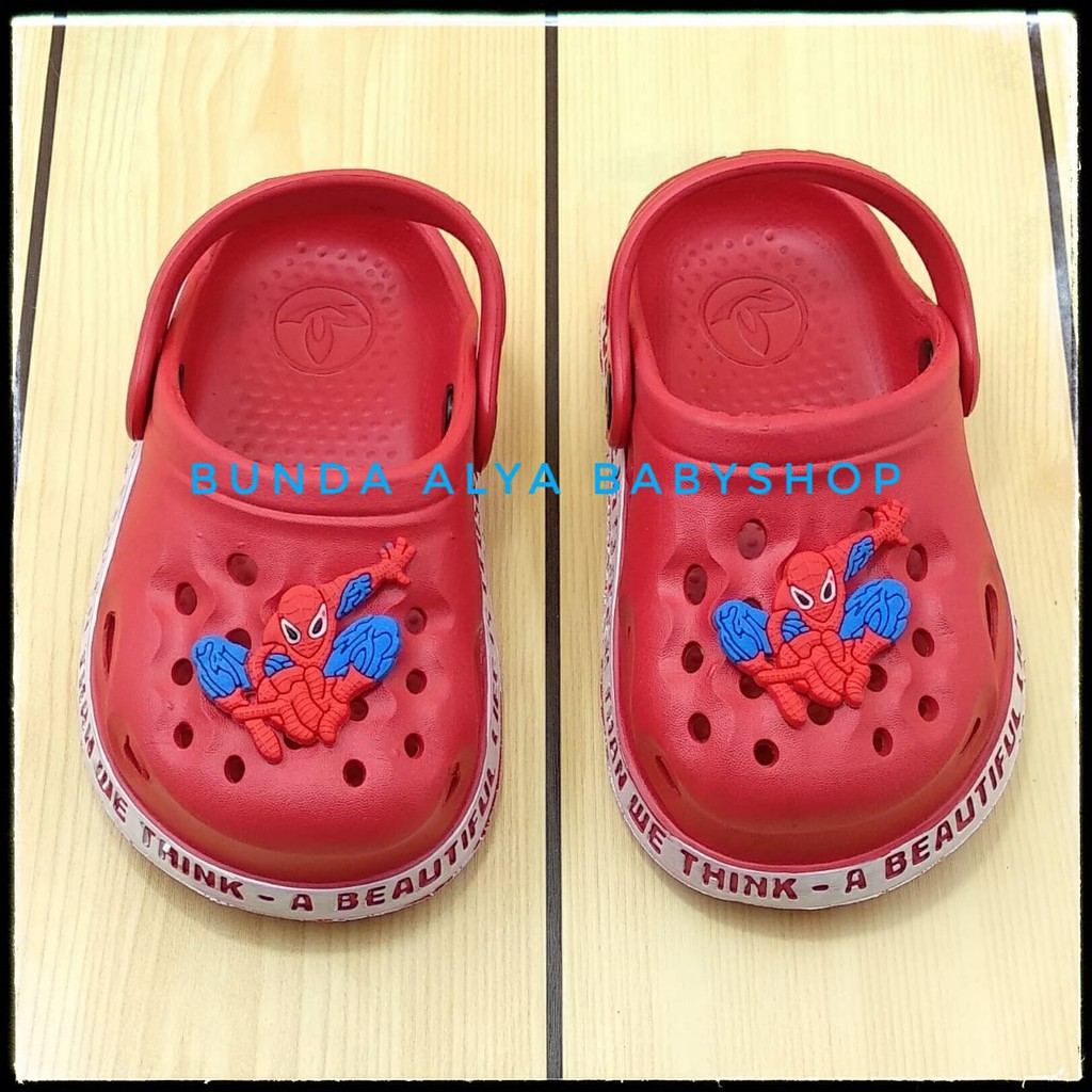 Sendal Anak Laki Laki Usia 1 2 3 4 5 Tahun MERAH Size 18 - 29 - Sepatu Sandal Anak Cowok Karet Anti Licin