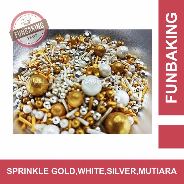 

Ds2011Z Funbaking - Sprinkle Gold White Silver Elegant Mutiara Bintang Pearl - 10Gr Xz20X1Z11