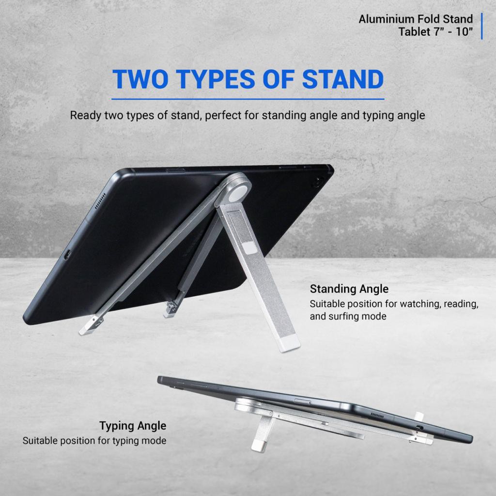 Mobile phone stand holder aluminum foldable portable 7-10 inch 2in1 for Pc tablet ipad tab