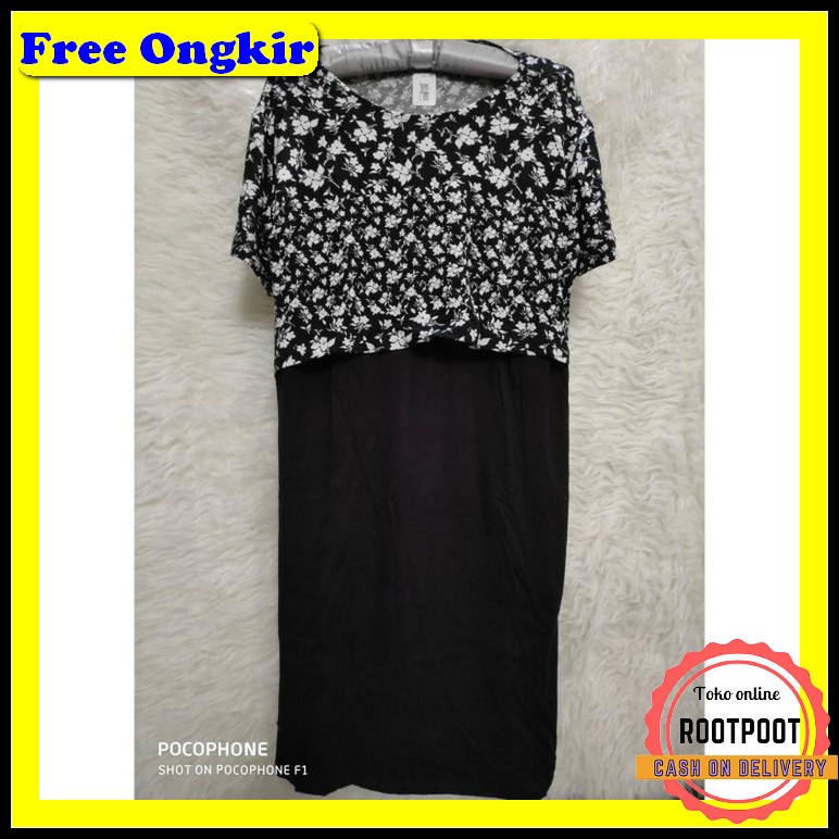Baju Dress Ibu Hamil Casual Bunga Cantik Pergi Salem Import Baju Santai/Dress Ibu Hamil Dan Menyusui