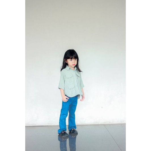 Kemeja Crincle Kids by Keenanthi / Atasan Anak Murah / Kemeja Crincle Anak