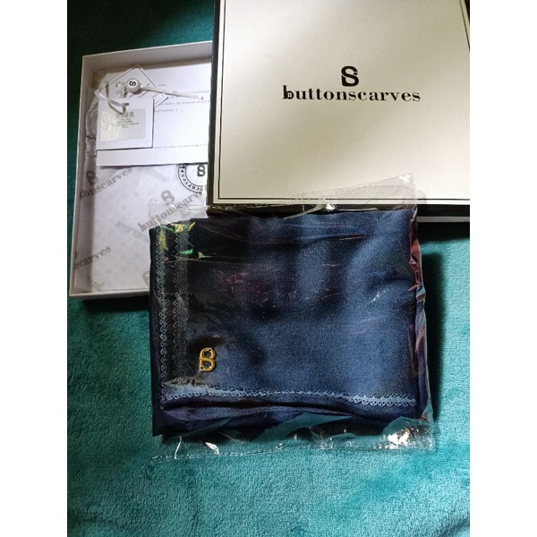 Buttonscarves Olla Square (Navy) Preloved