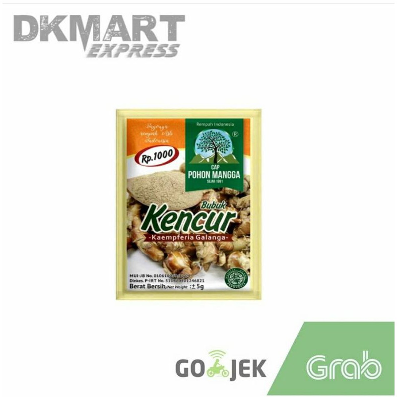 bubuk kencur instant cap pohon mangga 5 gram kencur bubuk