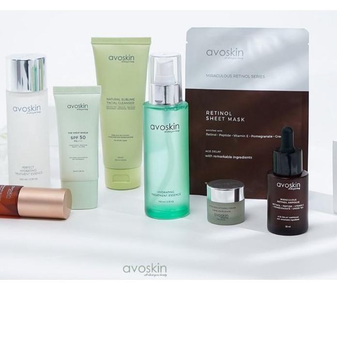 ℮ Avoskin All Skincare Toner Acne Solution PHTE Essence Cleanser Eye Cream Ampoule ☜