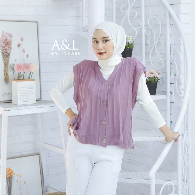 VEST RAJUT / ROMPI RAJUT WANITA MODEL KANCING - DUDU