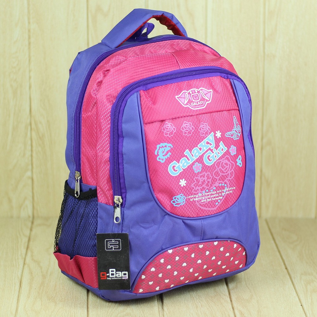 Back Pack Galaxy Girl Ungu Pink Tas Ransel Perempuan Anak Anak Sekolah