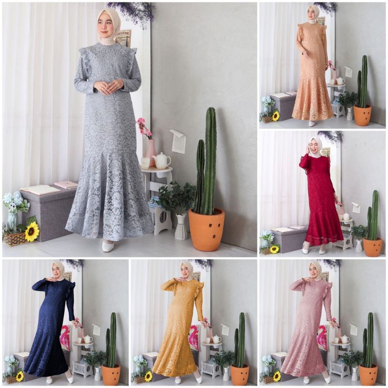 LONG MAXI DRESS DUYUNG MERMAID BROKAT FIT XL
