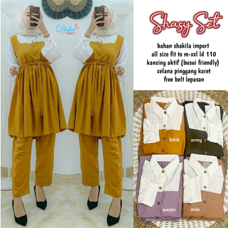 Shasy set setelan tunik dan celana panjang
