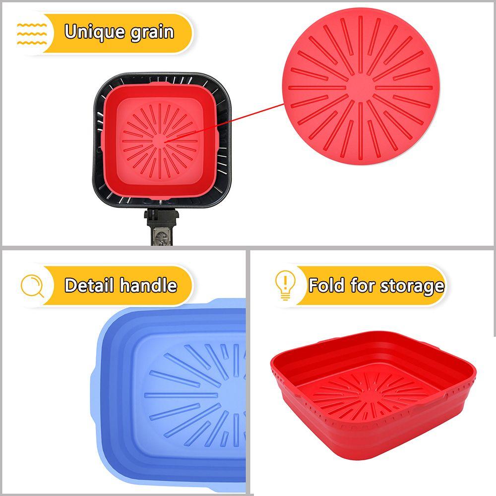 Top Foldable Square Silicone Pot Lembut Masak Reusable Pizza Plate Baking Basket