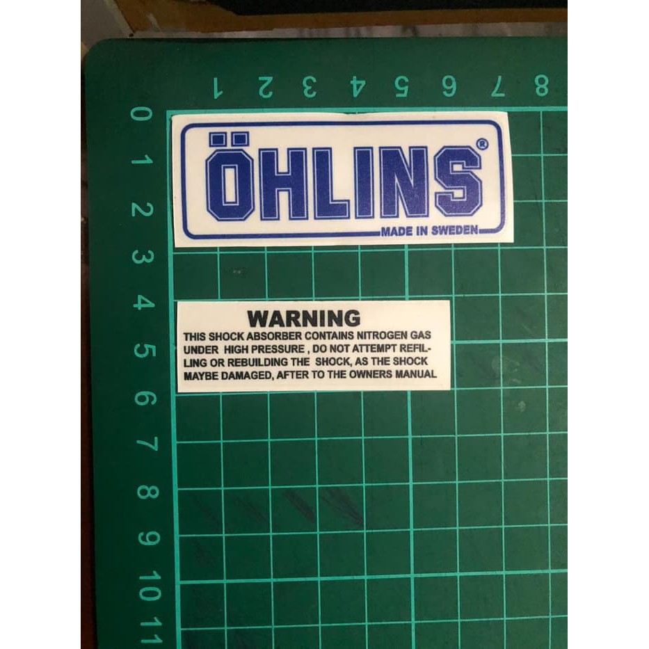 Sticker Shock Stiker Ohlins Biru