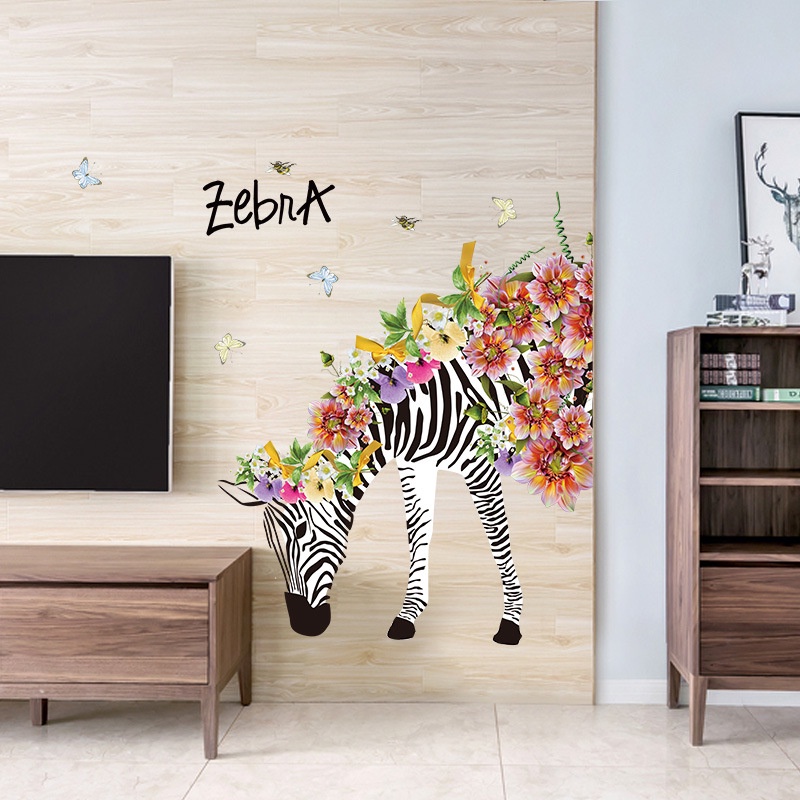 WALLSTICKER WALL STICKER STIKER DINDING RUSA  HIASAN DINDING ANIMAL SILUET JENDELA ZEBRA WALLSTIKER