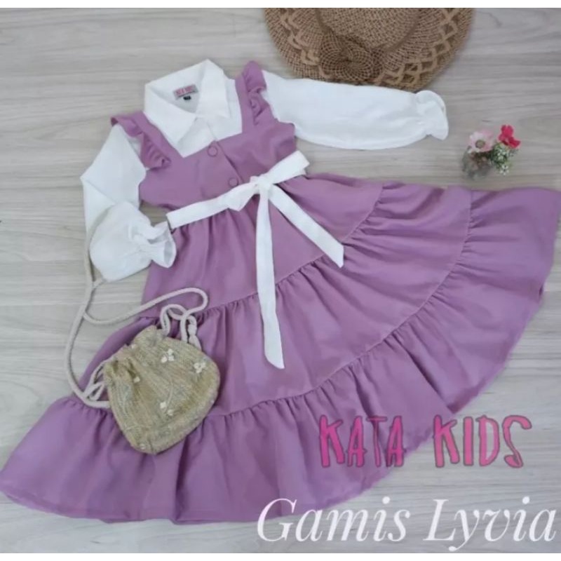 GAMIS LIVY ANAK PEREMPUAN 8-12 TAHUN TERBARU // DRESS ANAK PERWMPUAN LIVY  IKAT PINGGANG TERMURAH