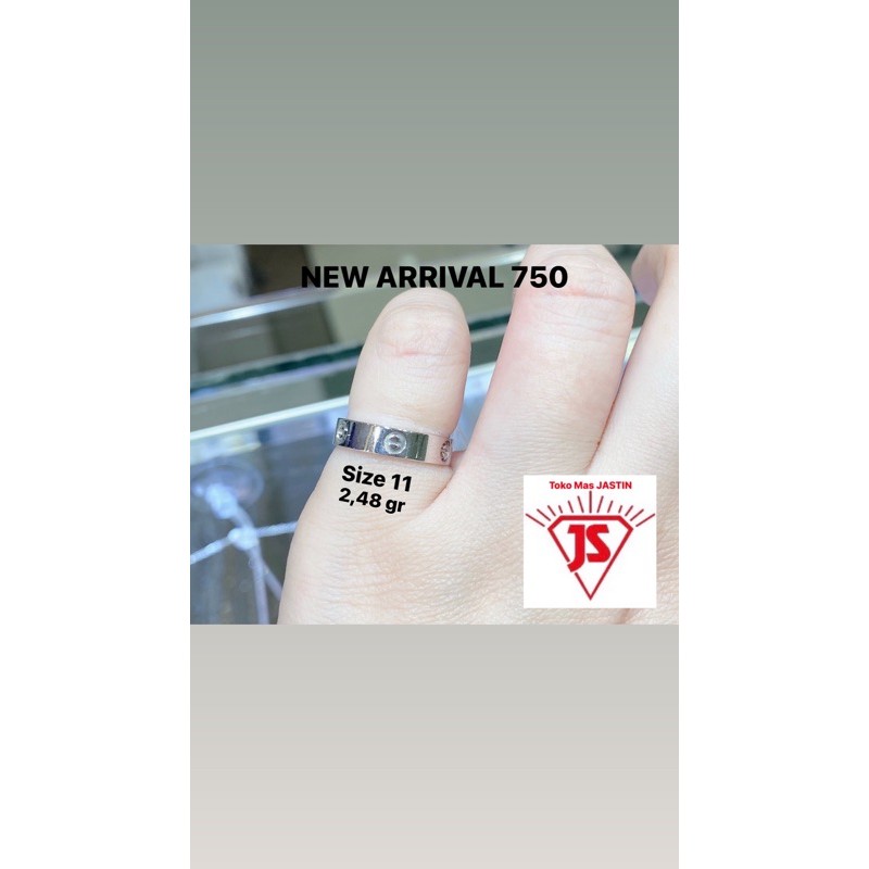 cincin cartier emas putih kadar 750