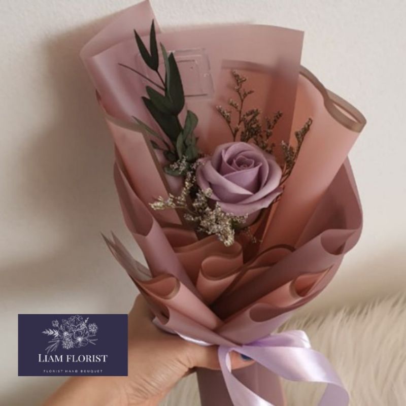 BUKET BUNGA ARTIFICIAL SIZE S/BUKET BUNGA MAWAR/BUKET 1 STEM BUNGA/BUKET WISUDA  ANNIVERSARY