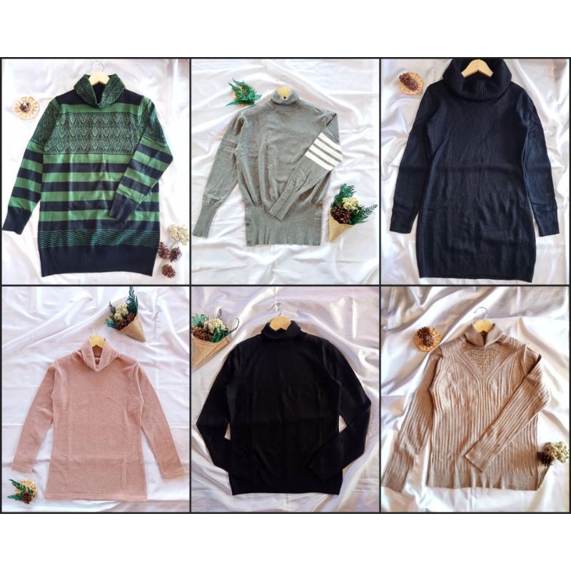 [Thrift Shop] Turtleneck Rajut Premium by riyah.id