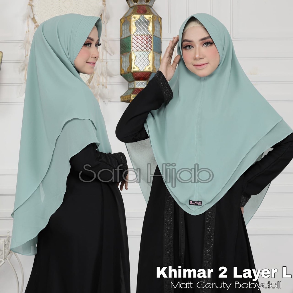 Khimar Ceruty Babydoll Jilbab khimar 2 Layer L Ceruty Babydoll Khimar Grosir Termurah Safa Hijab