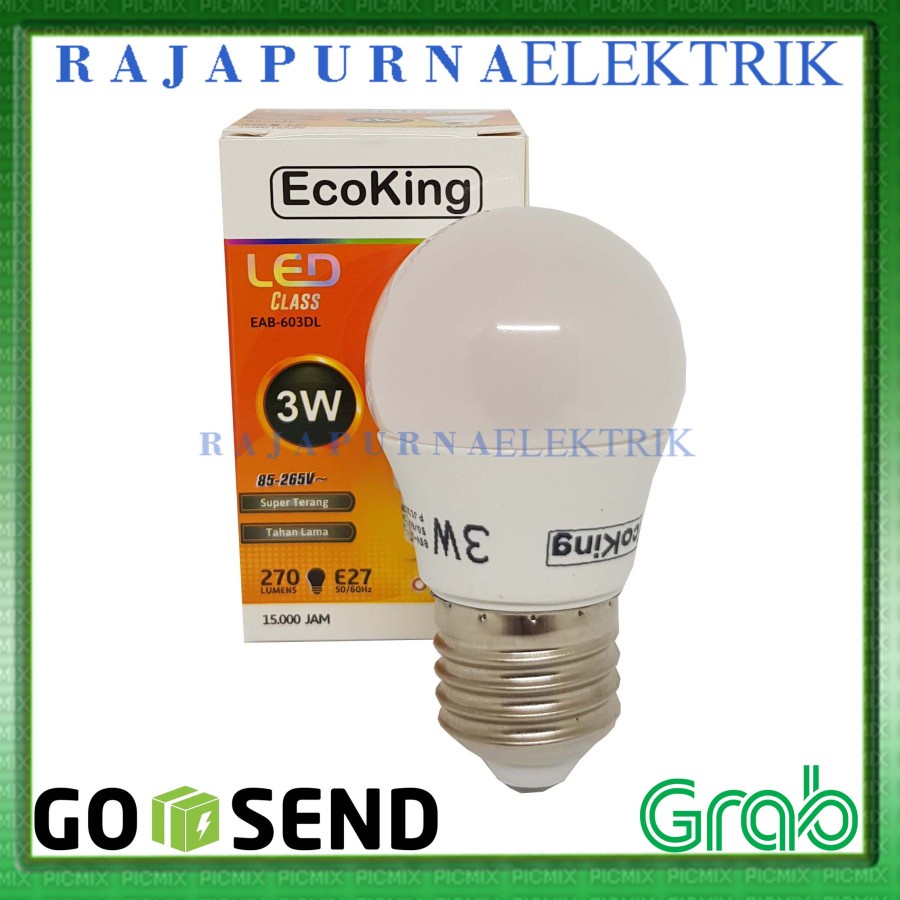 LAMPU LED 3W - 3 watt ECOKING SUPER TERANG - TAHAN LAMA (PAKET 10Pcs)