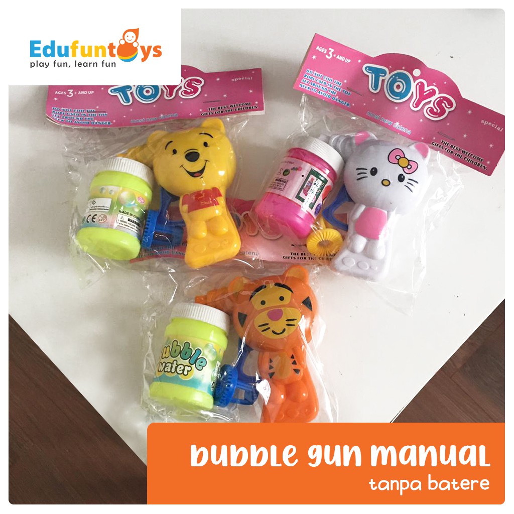 Edufuntoys - BUBBLE GUN / Mainan Anak Tembak Bubble Gun Dolphin 5 Mata Gelembung Air Sabun SNI bubble dolphin 5 mata-cartoon manual