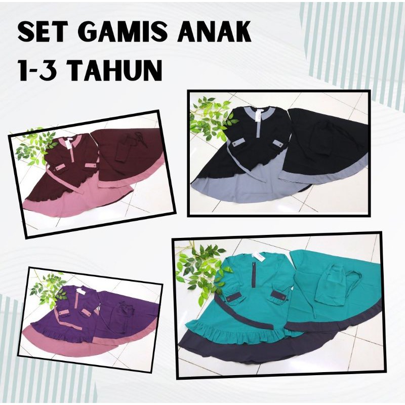 set gamis anak syari set gamis anak kombinasi set gamis anak wolfis set gamis anak griya hanif
