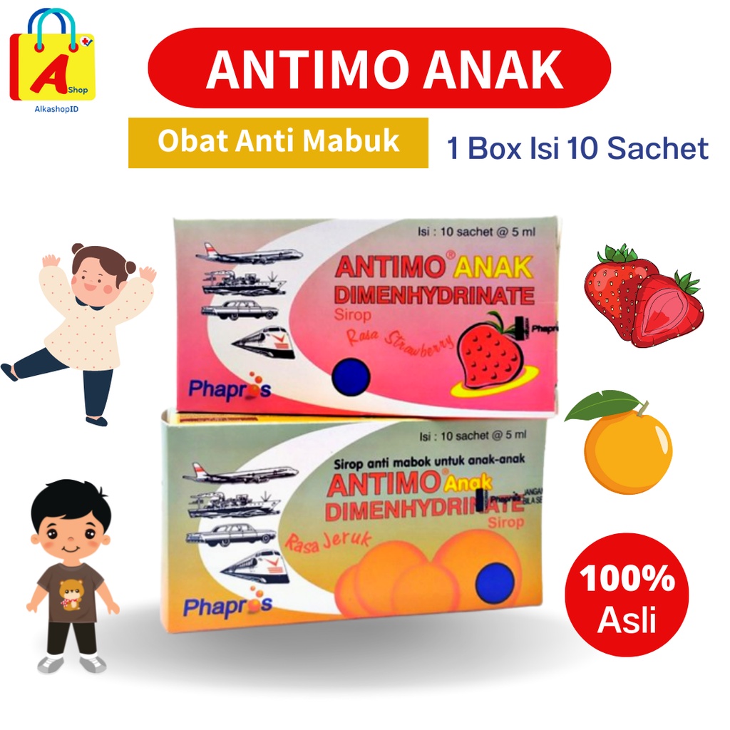 Jual Antimo Anak Obat Anti Mabuk Perjalanan 1 Box Isi 10 Sachet
