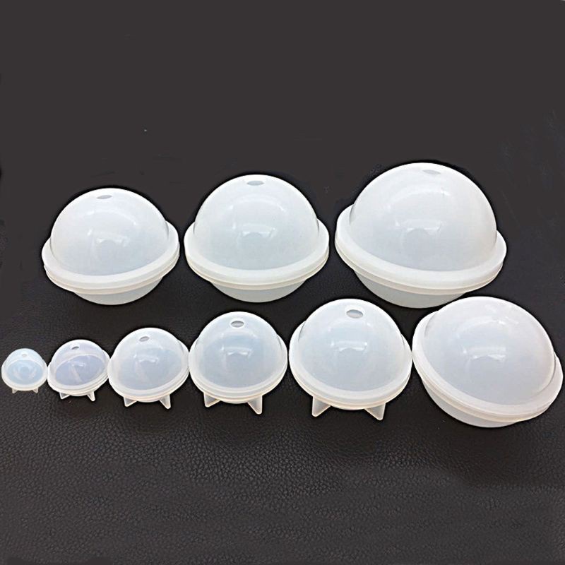 Glitter 9Pcs Round Spherical Silicone Mold Jewelry Making DIY Ball Epoxy Resin Molds Kit