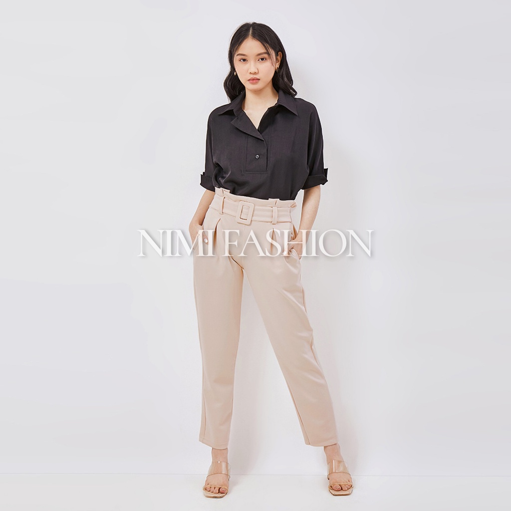 NIMI - Alice Pants Celana Scuba Wanita Celana Scuba Basic Free Belt