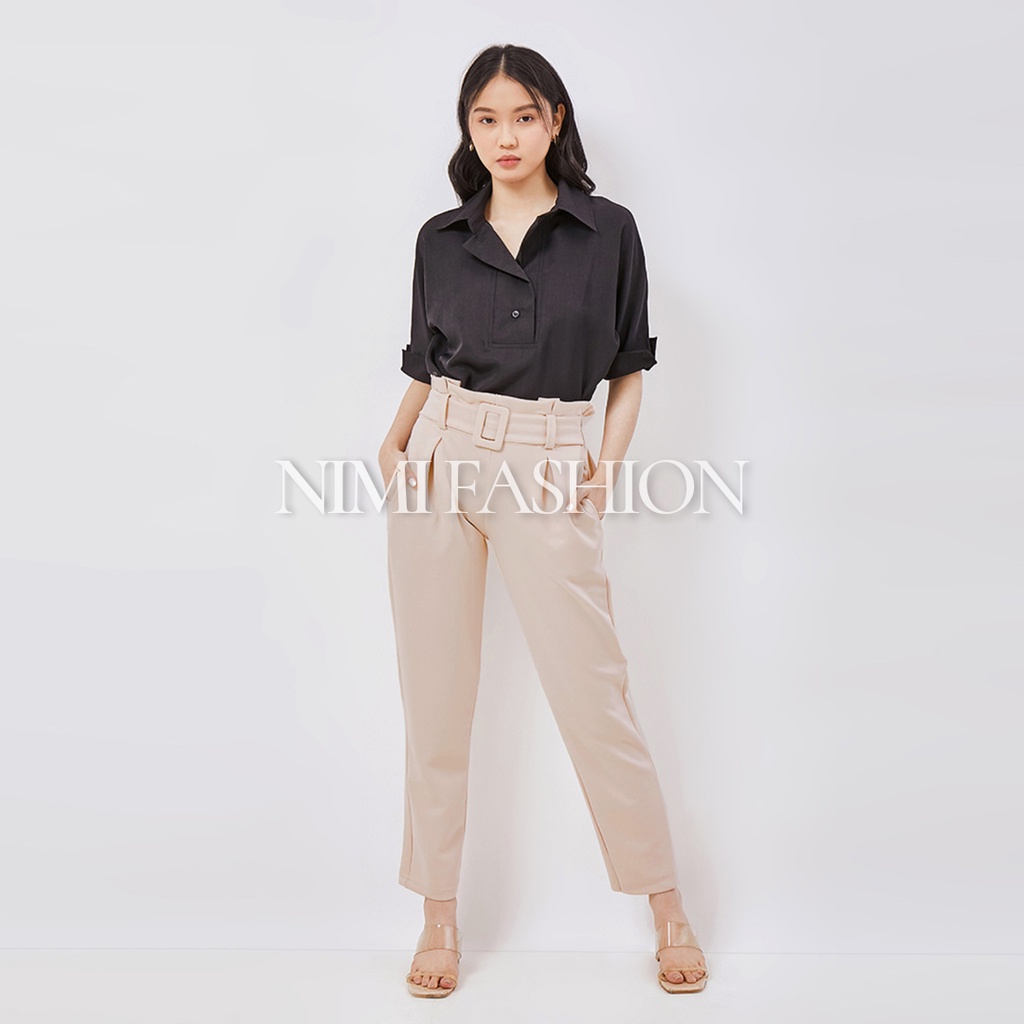 NIMI - Alice Pants Celana Scuba Wanita Celana Scuba Basic Free Belt