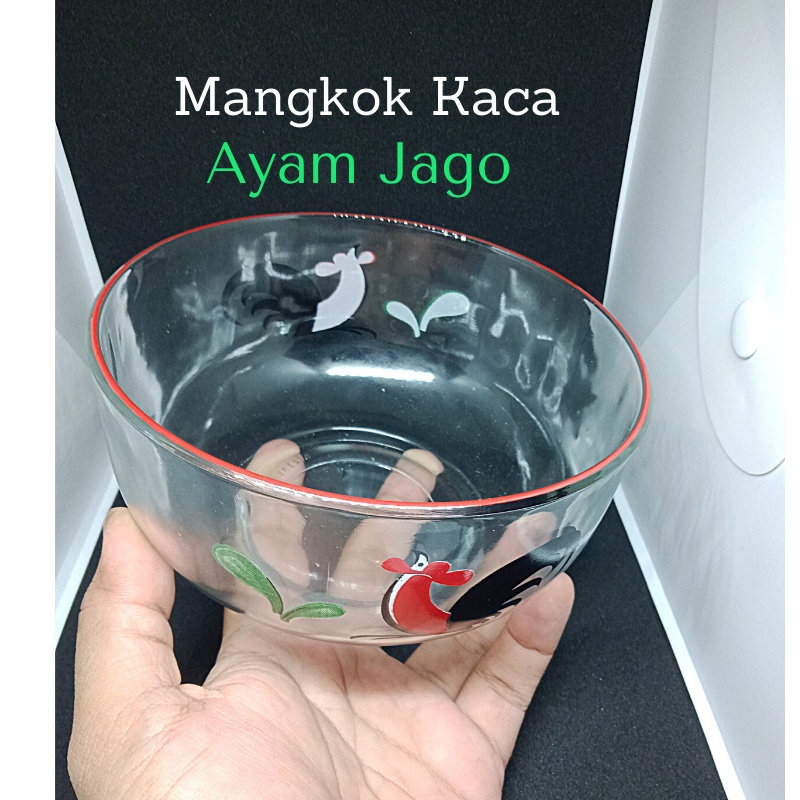 Mangkok Kaca Beling Ayam Jago Kedaung