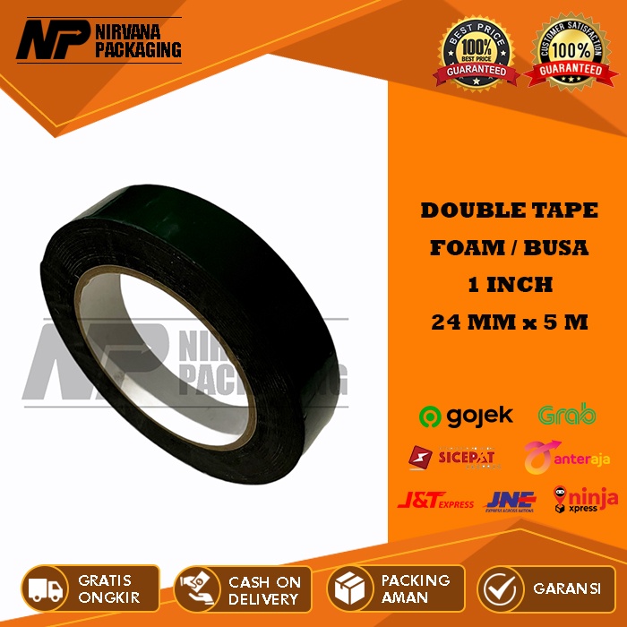 

DOUBLE TAPE BUSA / FOAM HIJAU 1 INCH - 24 MM x 5 METER FULL KUALITAS TERBAIK