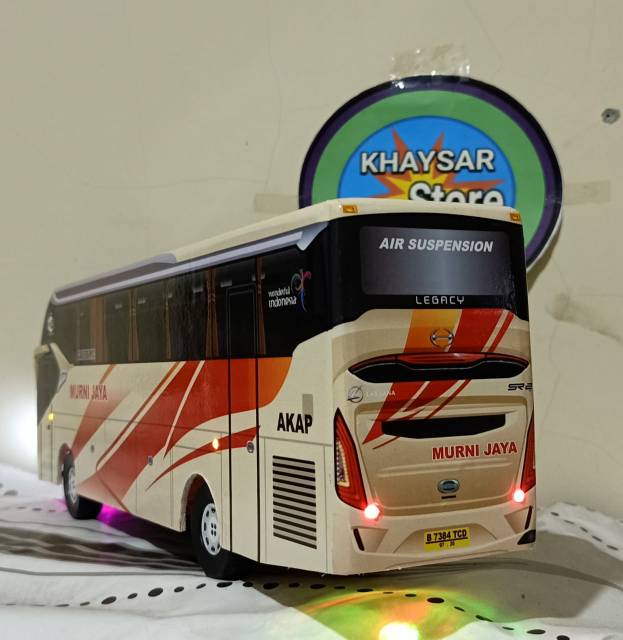 Miniatur bus bis SR2 MURNI JAYA PLUS LAMPU