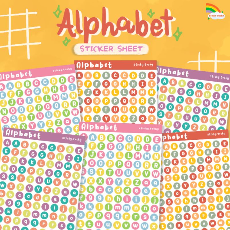

Sticker Deco Aesthetic Alphabet Sticker Set Sticker Sheet A6 Kiss Cut Stiker