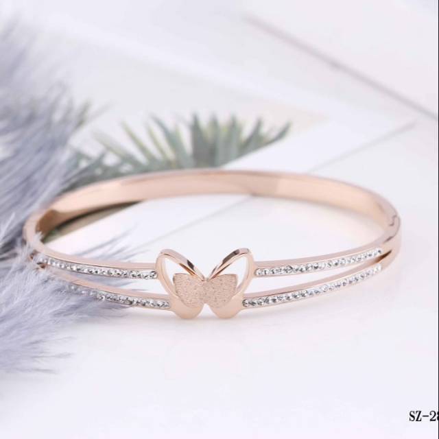 Gelang bangle korea simple titanium asli anti karat dan alergi GBT-26