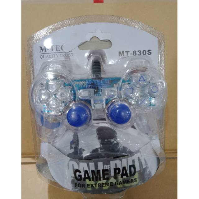 Stik stick pc single controller transparan lampu / gamepad usb single transparan lampu