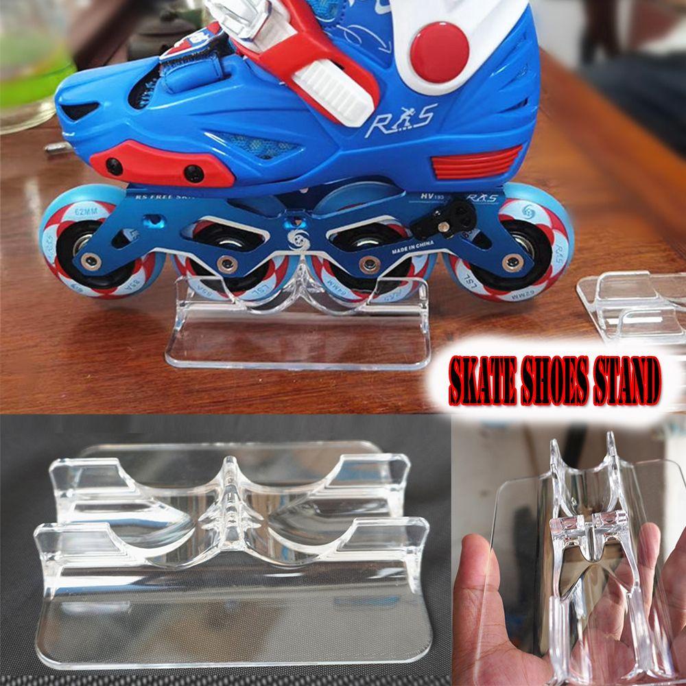 Top 4Pcs/Pack Stand Sepatu Skate Papan Skate Inline Skate Shoes Display Rack Transparan