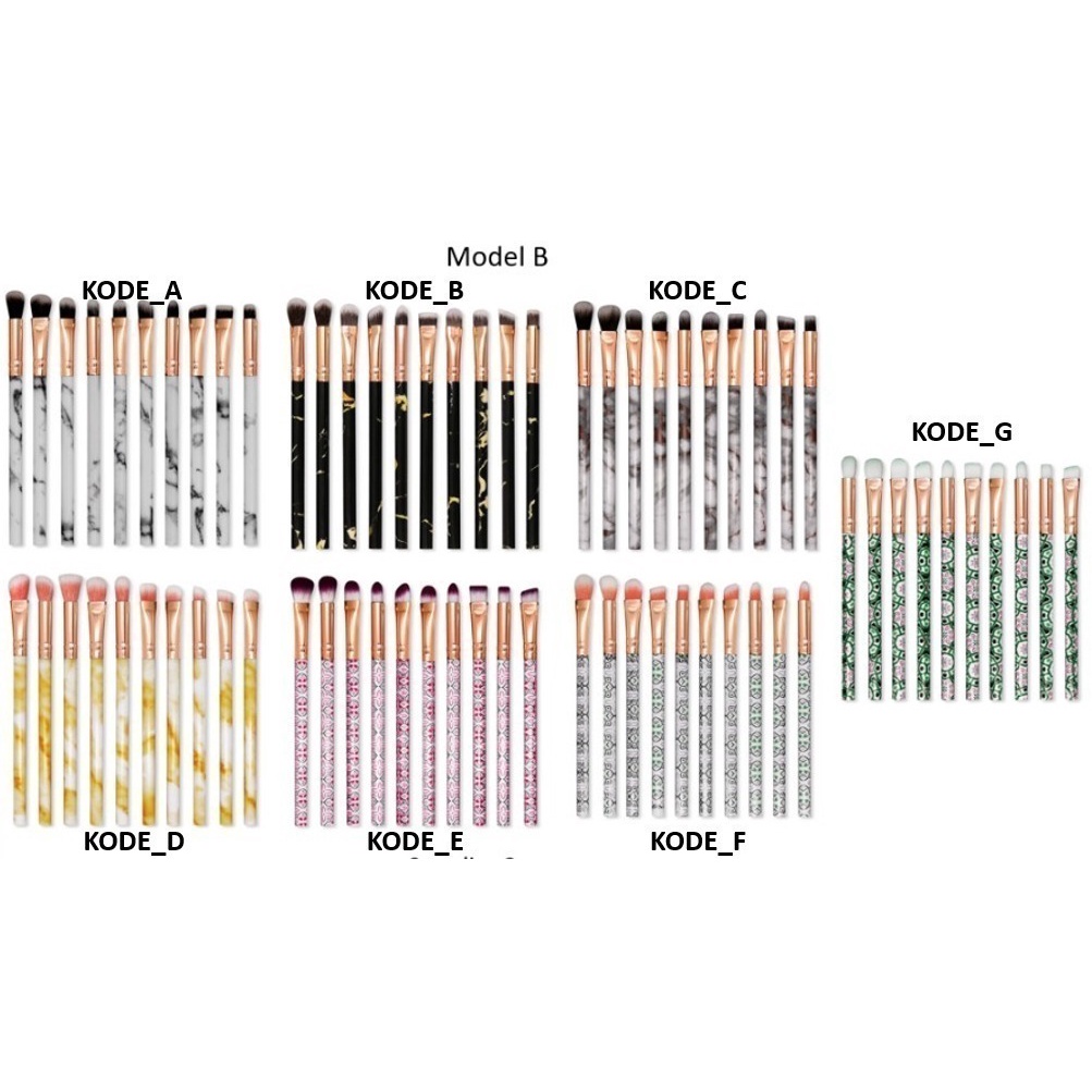 MARKAS Kuas Set B Makeup Brush Make Up Concealer Eyeshadow Foundation Isi 10Pcs/Pack