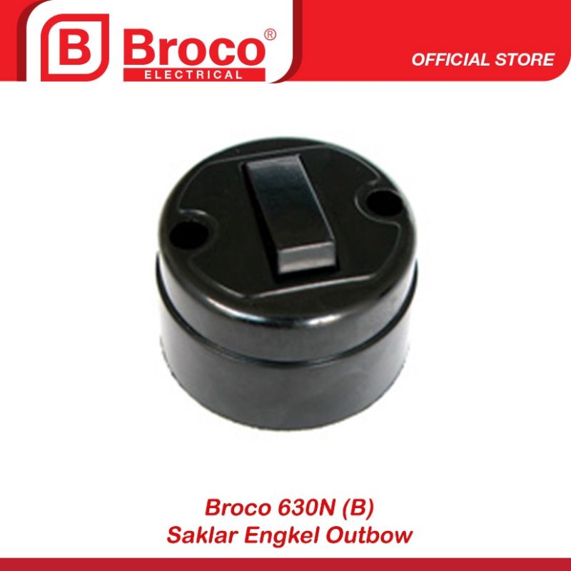 Saklar BROCO / Saklar Tunggal / Saklar Engkel BROCO / Saklar Single BROCO Tempel Outbow Hitam - 630N