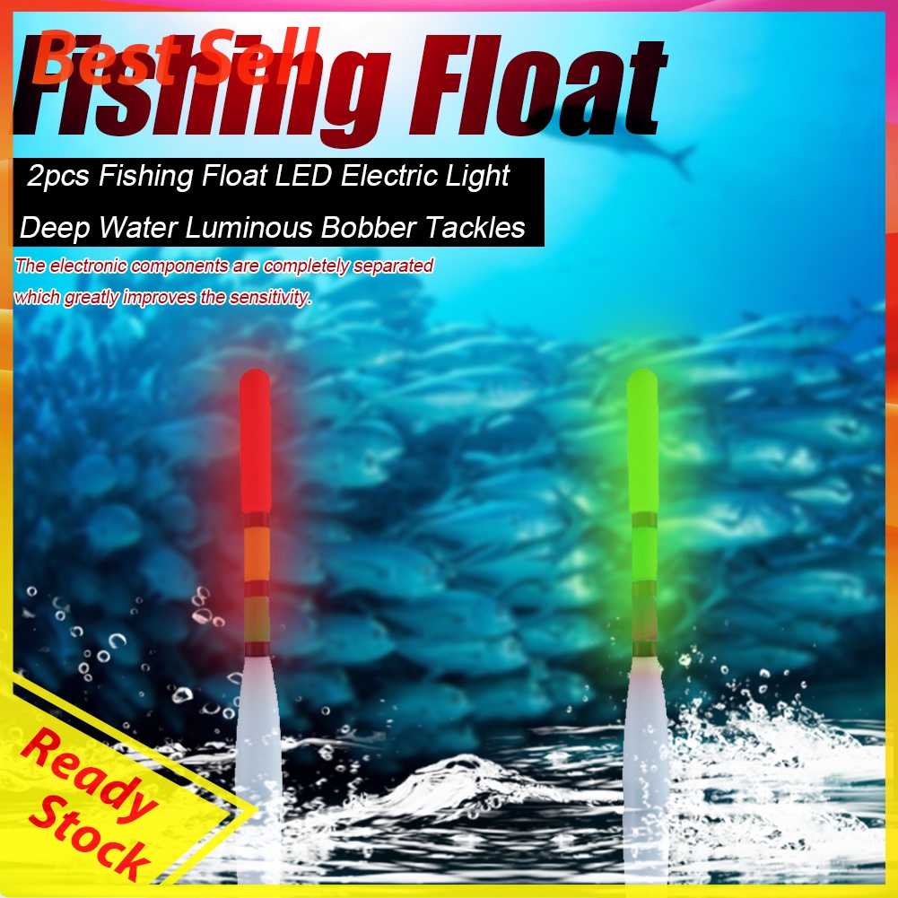 2pcs Fishing Float LED Electric Light Deep Water Luminous Bobber Tackles