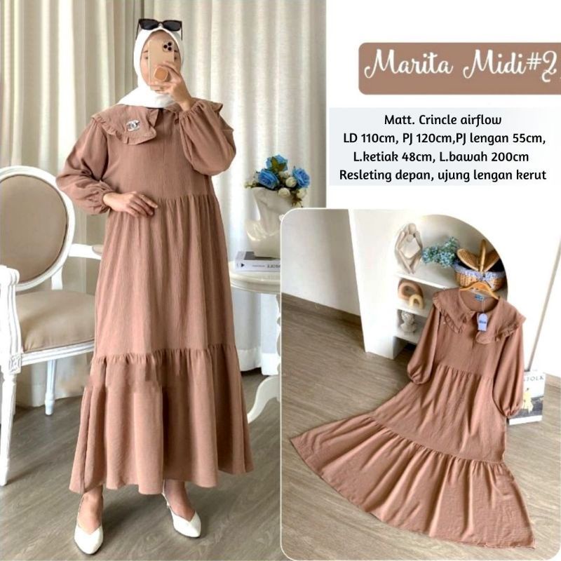 Marita Midi Dress Crincle Airflow LD 110 Best Seller