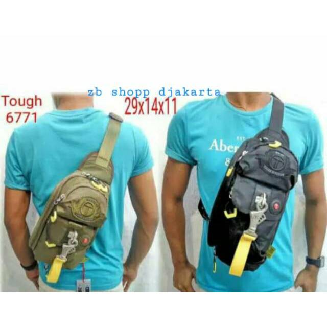 Tas sling waistbag pria tough army original 6771