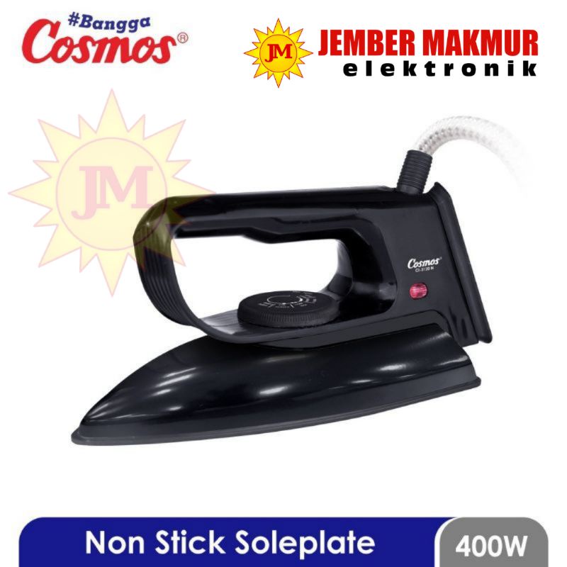 Cosmos Setrika Jet Black Non Stick Soleplate CI-3120 N CI-3130 N Setrika Marbel Diamond