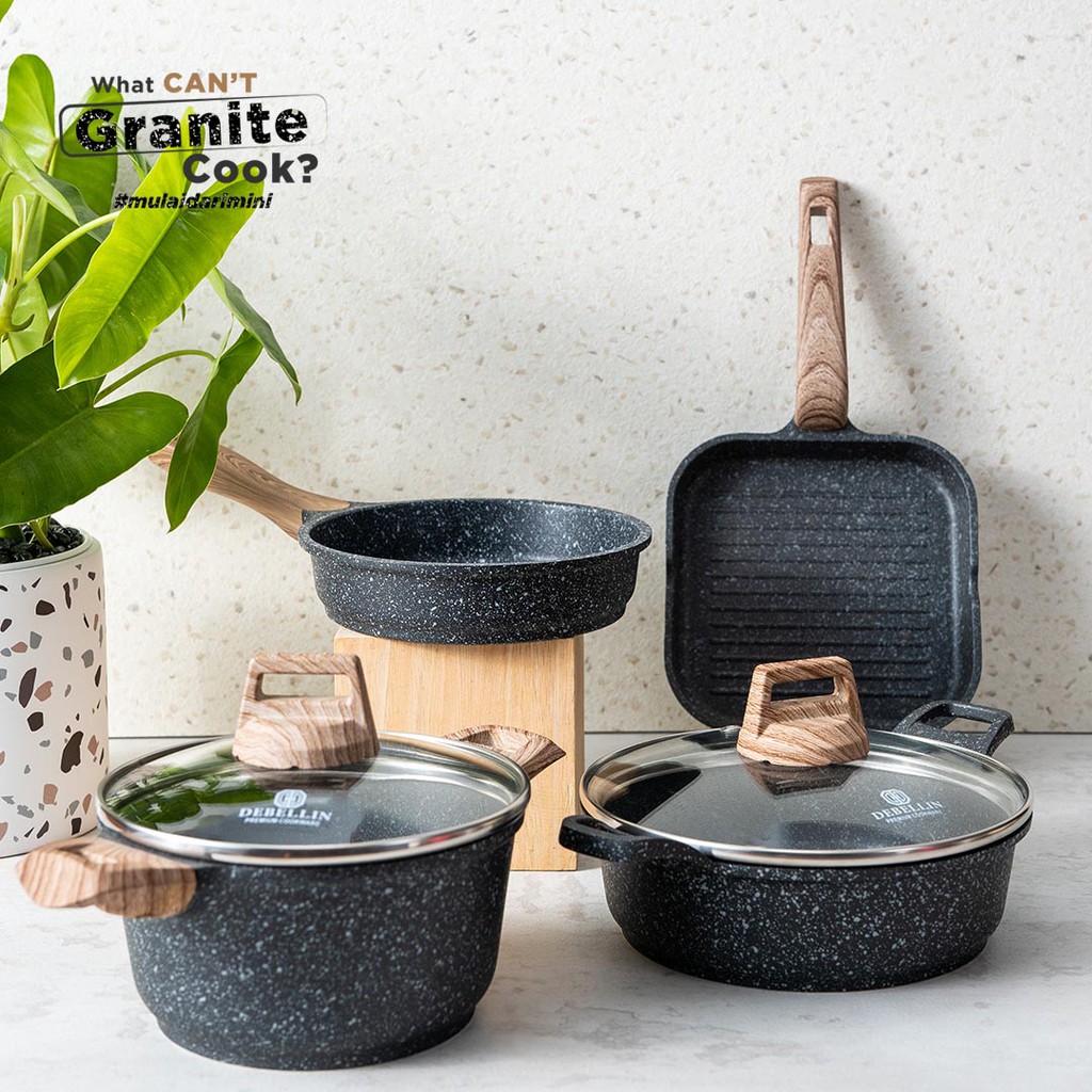 Frypan Granit Frying Pan Granite Grill Pan Granit Sauce pot Granite Casserole Granite Mini Gas Api