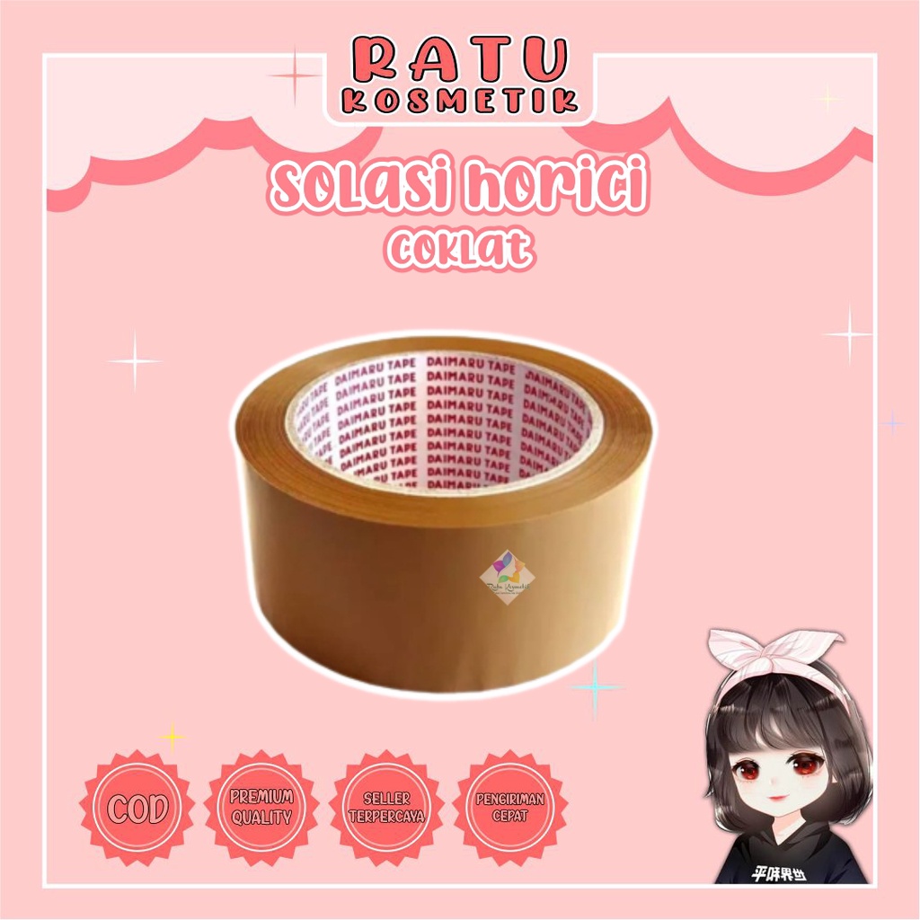 ❤ RATU ❤ Solasi Horici 45mmx200Y Lakban Bening | Coklat | Horic Tape | Selotip Perekat Isolasi