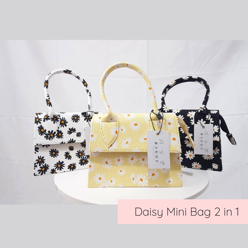 BAGGU.ID Mini Bag Daissy 2 in 1 / Mini Sling Bag 2 in 1 Flowers / Tas Slempang Mini Korea Bunga