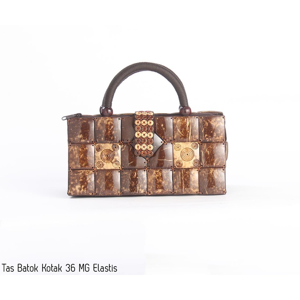 

Tas Kerajinan Tangan Batok Kelapa Etnik Unik Tas Kotak 36 MG Elastis