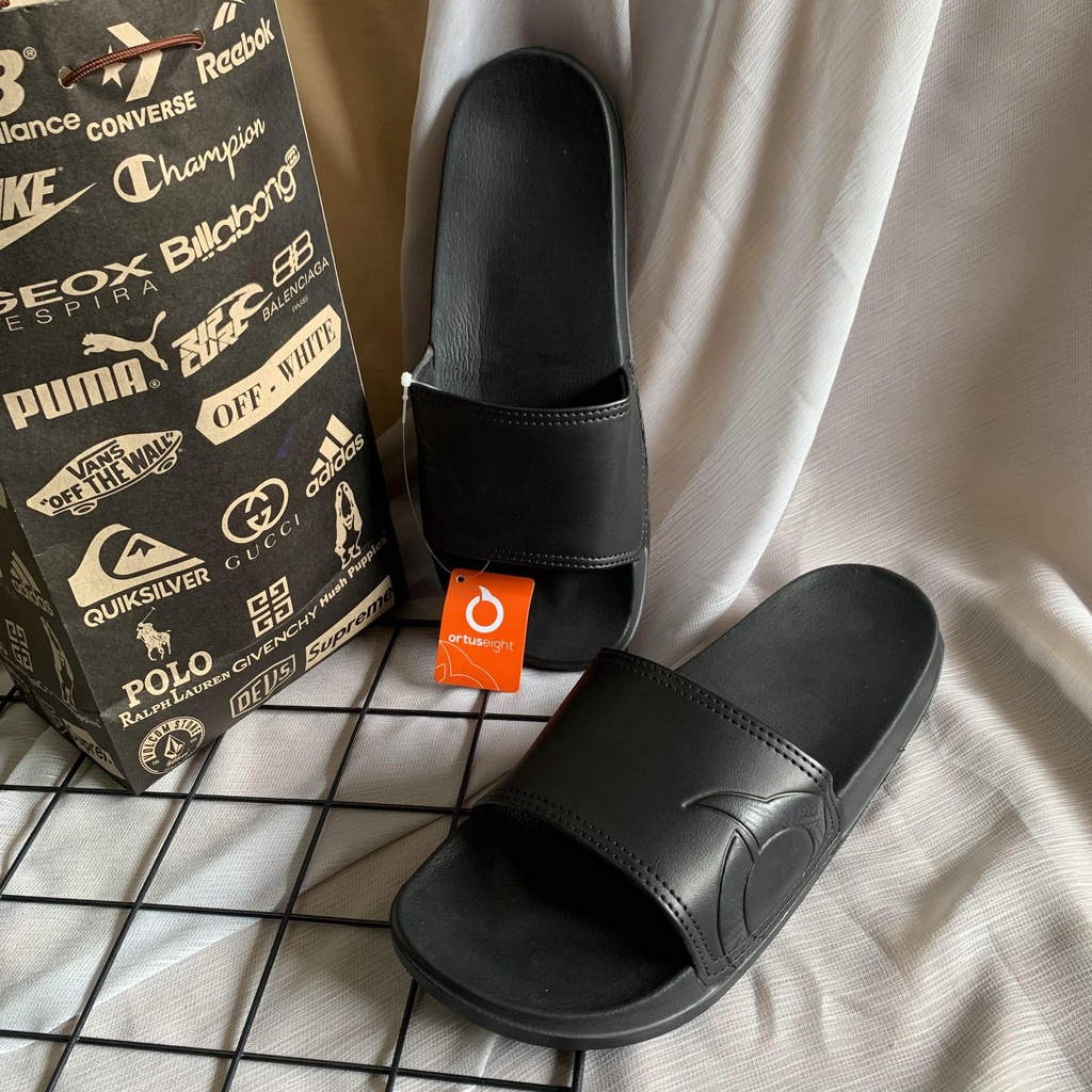 SANDAL SLOP FLIP FLIP PRIA ORTUS HITAM PYLON TRANDY PREMIUM GRADE ORI TERMURAH TERLARIS ANTI SLIP MODERN COWOK