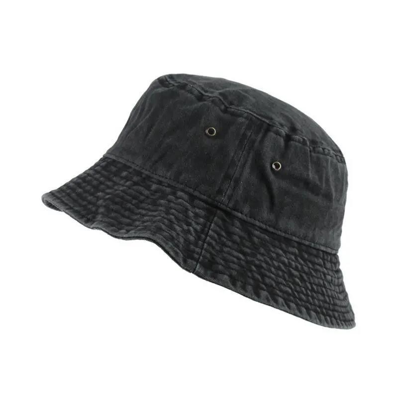 Bucket Hat Unisex Fashion Outdoor Katun Retro Korea Koboi Topi Ember untuk Wanita Kasual Pasangan Visor Hat