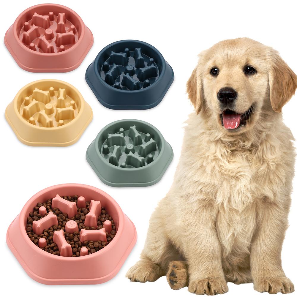 Solighter Pet Slow Feeder Berbentuk Tulang Mencegah Obesitas Rakus Anti Tersedak Rotary Puppy Dishes